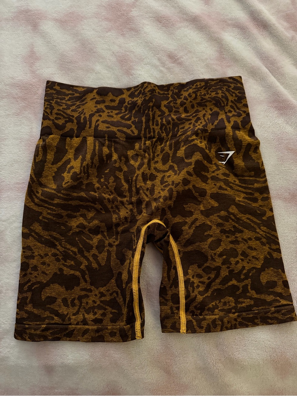 Gymshark Brown & Gold Camo Seamless Shorts